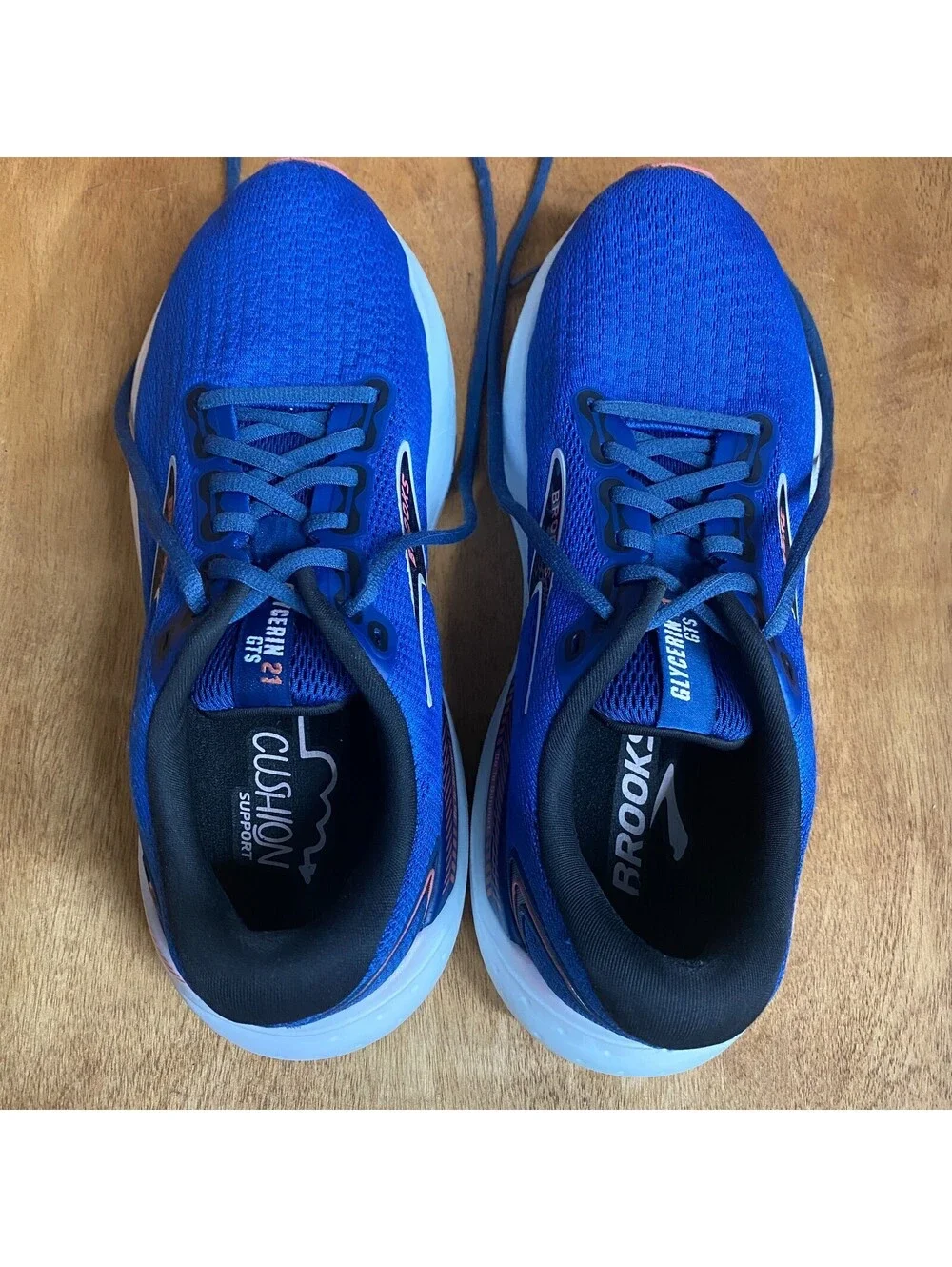Brooks Glycerin GTS 21 Shoes Women 10 Blue Ice Pink Running Sneakers 1204091B496